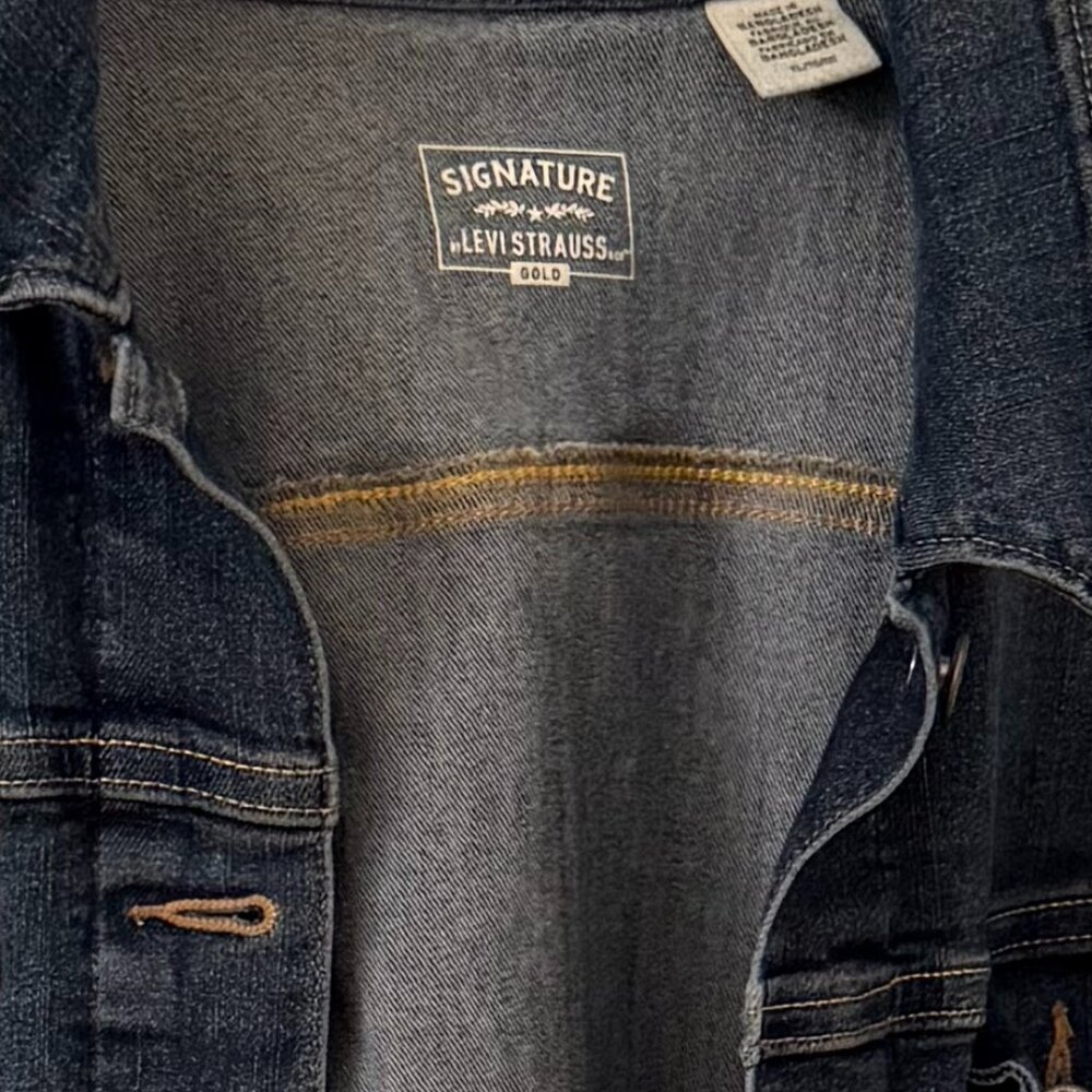 Levi's Signature Women's Denim Blue Jean Stretch Comfort Jacket Size XL - Picture 9 of 14